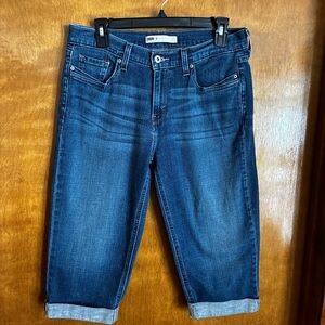 Levi's Dark Blue Cropped Ankle Jeans